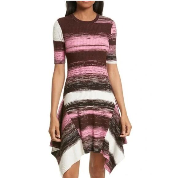 Opening Ceremony Dresses & Skirts - Opening Ceremony Delta Rib Knit Dress Size Medium Handkerchief Hem Pink Melange
